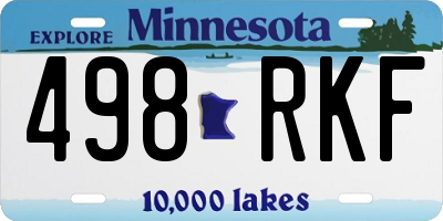 MN license plate 498RKF