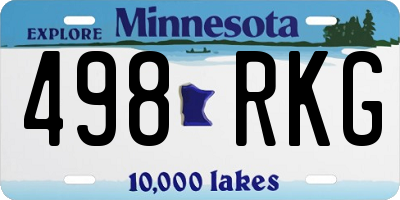 MN license plate 498RKG