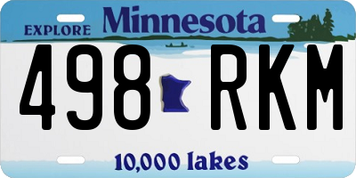 MN license plate 498RKM