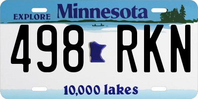 MN license plate 498RKN