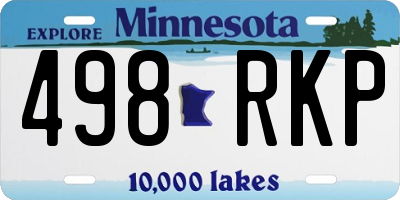 MN license plate 498RKP