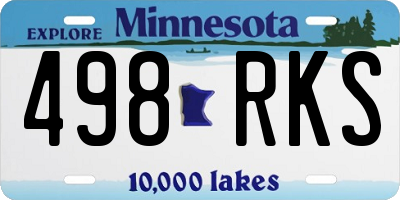 MN license plate 498RKS