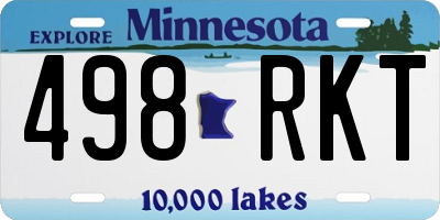 MN license plate 498RKT