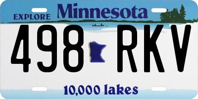 MN license plate 498RKV