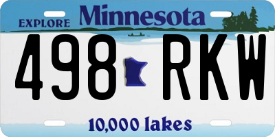 MN license plate 498RKW