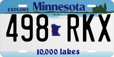 MN license plate 498RKX