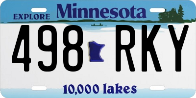 MN license plate 498RKY
