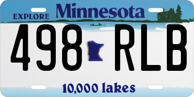 MN license plate 498RLB