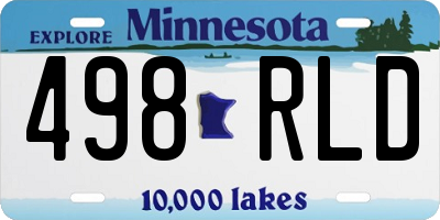 MN license plate 498RLD