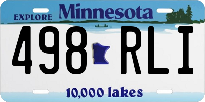 MN license plate 498RLI