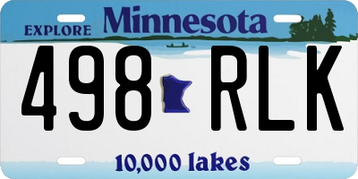 MN license plate 498RLK