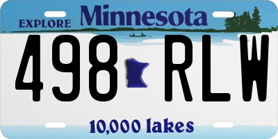 MN license plate 498RLW