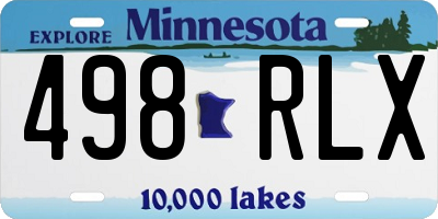 MN license plate 498RLX