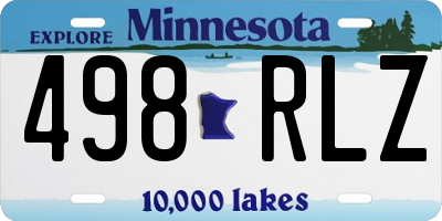 MN license plate 498RLZ