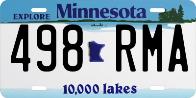 MN license plate 498RMA
