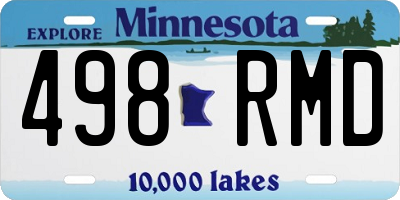MN license plate 498RMD