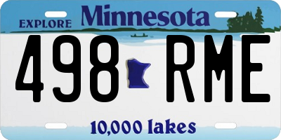 MN license plate 498RME