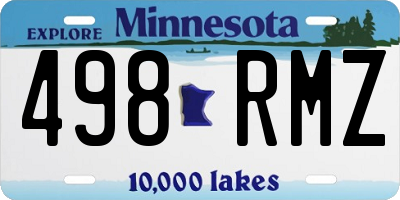 MN license plate 498RMZ