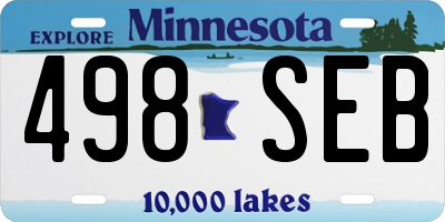 MN license plate 498SEB