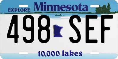 MN license plate 498SEF
