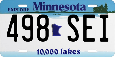 MN license plate 498SEI