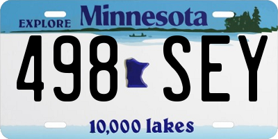 MN license plate 498SEY