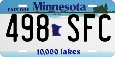 MN license plate 498SFC