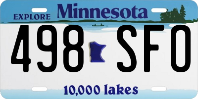 MN license plate 498SFO