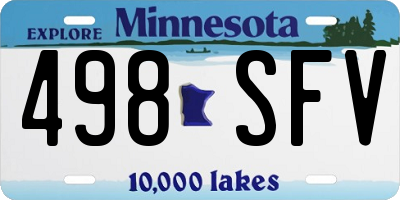 MN license plate 498SFV