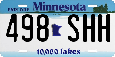 MN license plate 498SHH