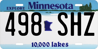 MN license plate 498SHZ