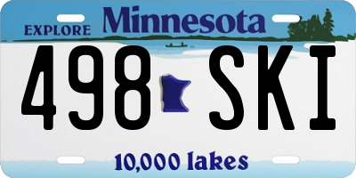 MN license plate 498SKI