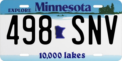 MN license plate 498SNV