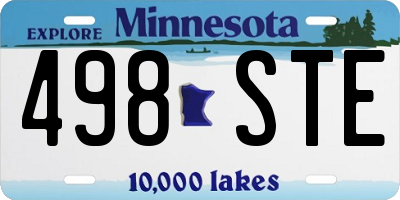 MN license plate 498STE