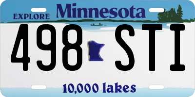 MN license plate 498STI