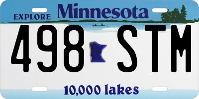 MN license plate 498STM