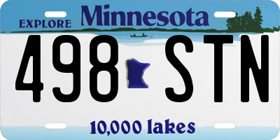 MN license plate 498STN