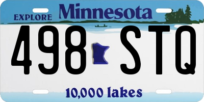 MN license plate 498STQ
