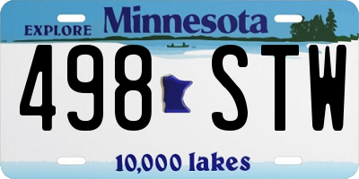 MN license plate 498STW