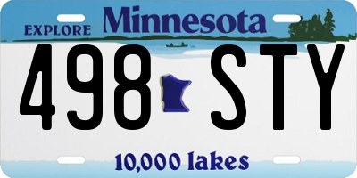 MN license plate 498STY
