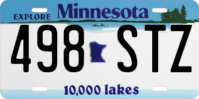 MN license plate 498STZ