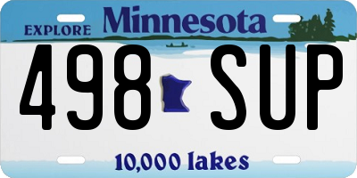 MN license plate 498SUP