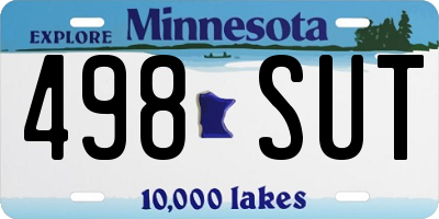 MN license plate 498SUT