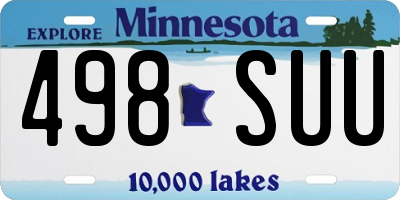 MN license plate 498SUU