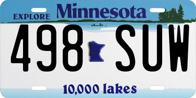 MN license plate 498SUW
