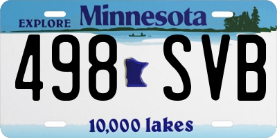 MN license plate 498SVB