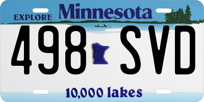MN license plate 498SVD
