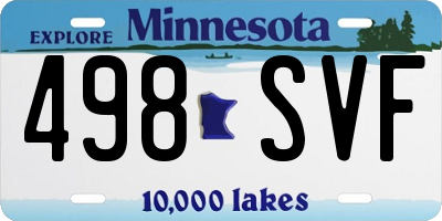 MN license plate 498SVF