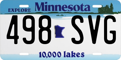 MN license plate 498SVG