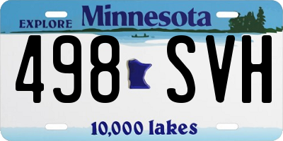 MN license plate 498SVH